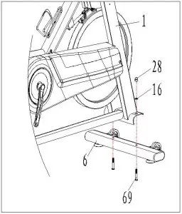 FIG 9 Attach the front stabilizer