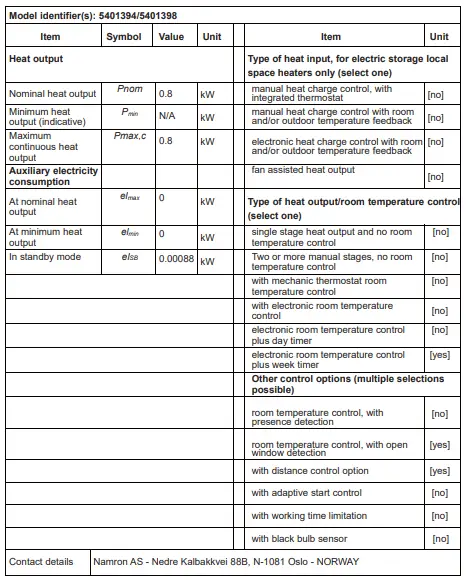 namron 5401394 400W Panelovn Zigbee Matt Sort-fig11