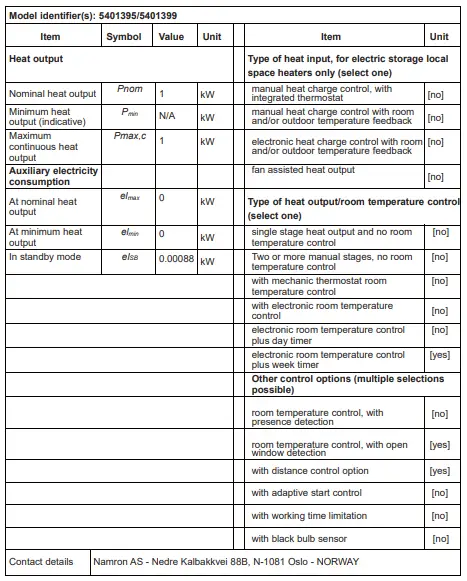 namron 5401394 400W Panelovn Zigbee Matt Sort-fig12