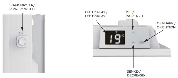 namron 5401394 400W Panelovn Zigbee Matt Sort-fig2