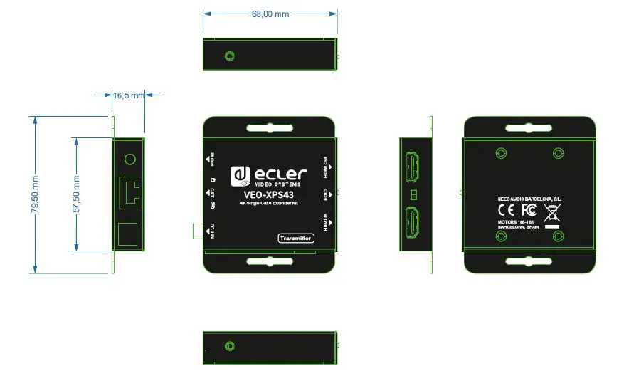 ecler VEO-XPS43 HDMI Extenders 4K Single Cat.6 fig 8