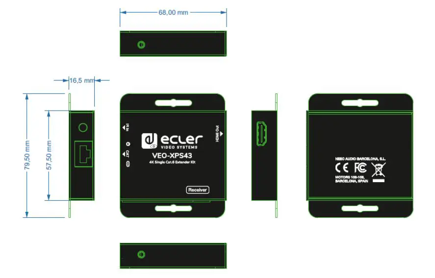 ecler VEO-XPS43 HDMI Extenders 4K Single Cat.6 fig 9
