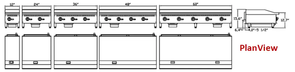 PATRIOT Gas countertop Griddle FIG 2