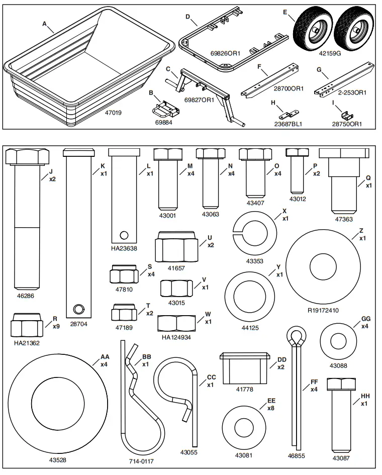 Agri-Fab 45-0552 12 Cubic Foot Utility Poly Swivel Dump Cart - Fig 2