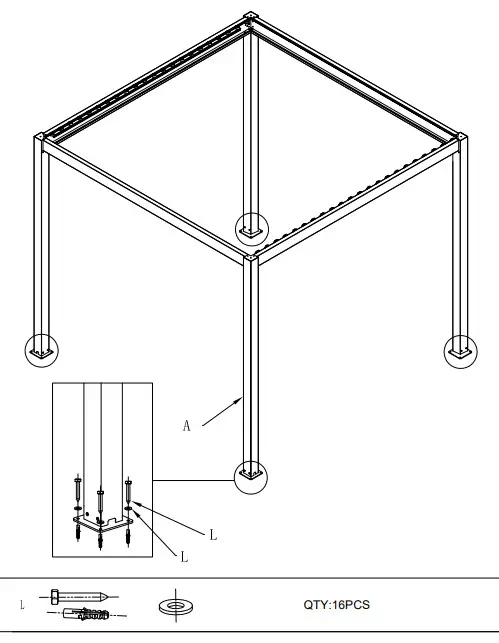 DANCOVER PA153015 Bioclimatic Pergola Gazebo San Pablo - Figure 12