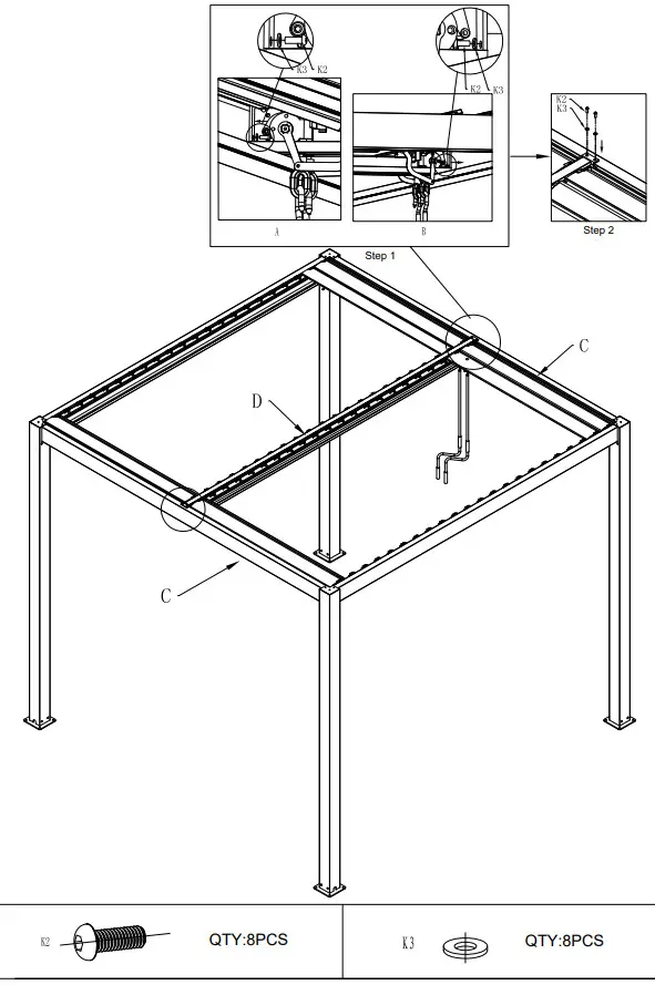 DANCOVER PA153015 Bioclimatic Pergola Gazebo San Pablo - Figure 16