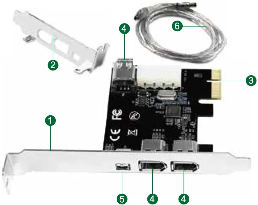 LinksTek PCIE-1394A 4-Ports PCIE Firewire 400 Card 02