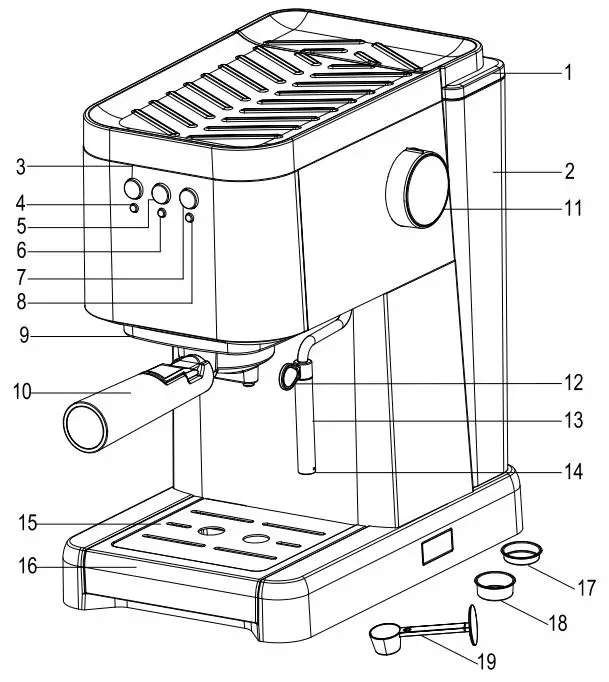 FINLUX FEM-1695 Coffee Machine - tachnical data