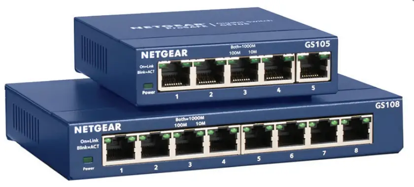 NETGEAR GS105v5 and GS108v4 5 Port and 8 Port Gigabit Ethernet Unmanaged Switch