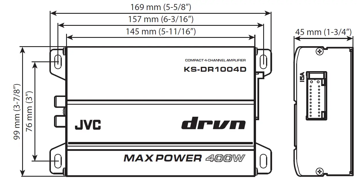 JVC KS-DR1004D Compact 4 Channel Amplifier 2