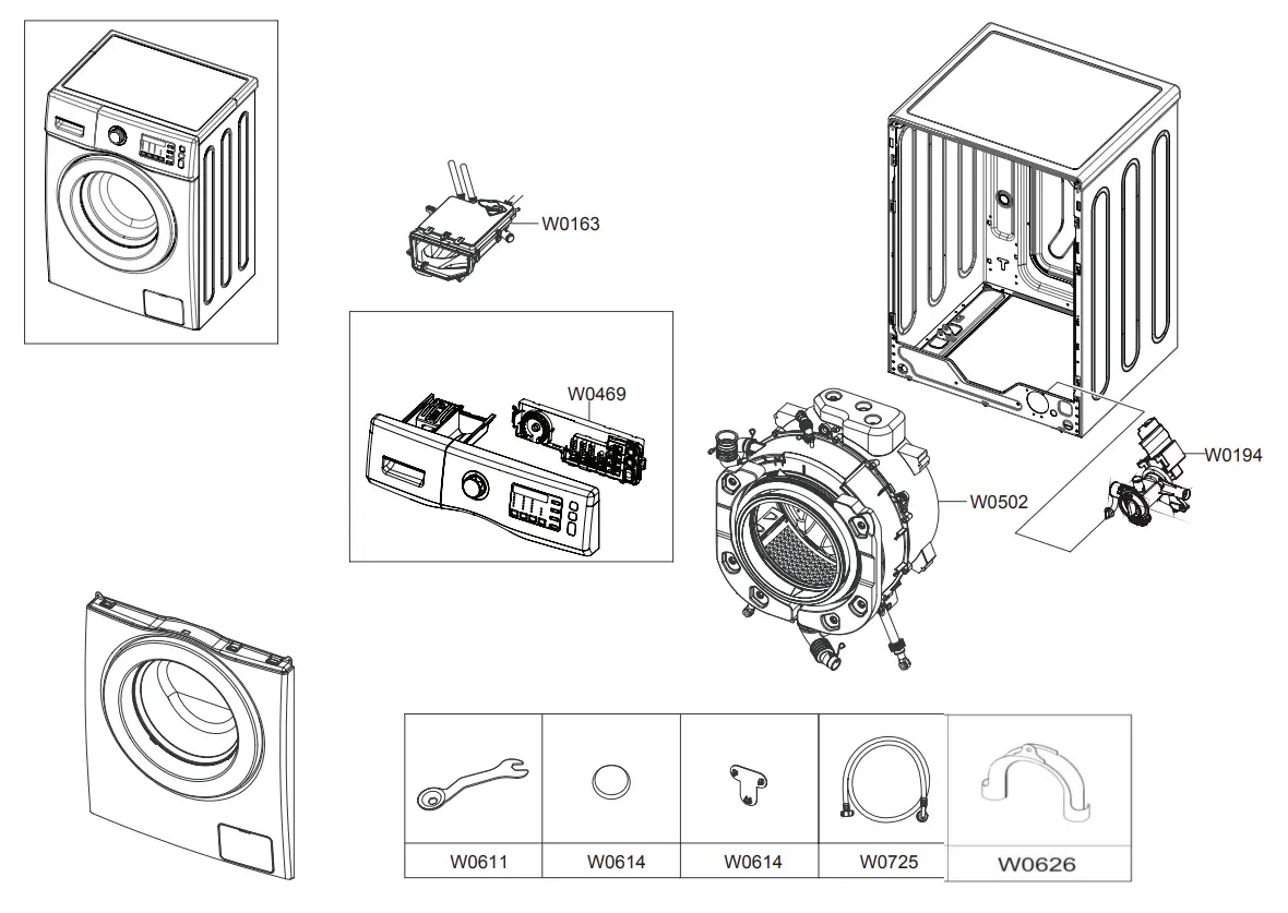 SAMSUNG WF600B0BHWQ  washing machine Exploded View