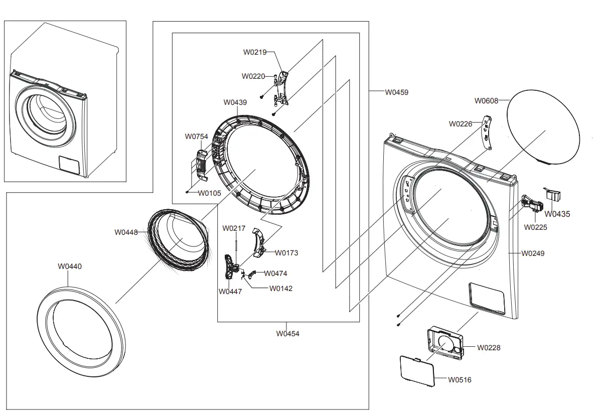SAMSUNG WF600B0BHWQ  washing machine Exploded View