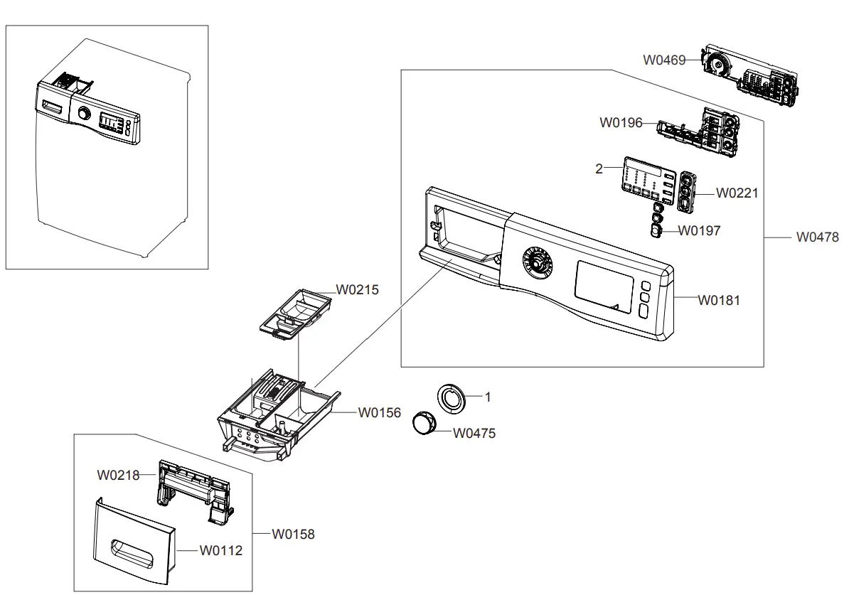 SAMSUNG WF600B0BHWQ  washing machine Exploded View