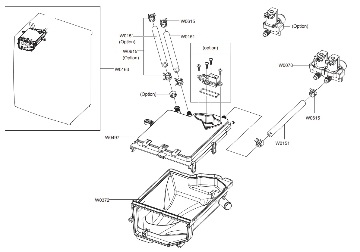 SAMSUNG WF600B0BHWQ  washing machine Exploded View