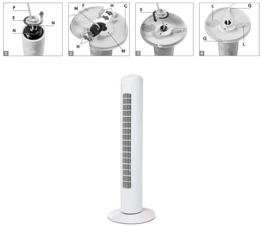 Goldair GSTF200 81cm Tower Fan with Timer - fig