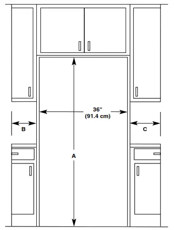 Whirlpool KitchenAid W10706417B side-by-side refrigerator Opening Dimensions