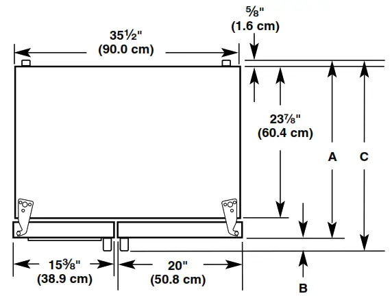 Whirlpool KitchenAid W10706417B side-by-side refrigerator - Product Dimensions