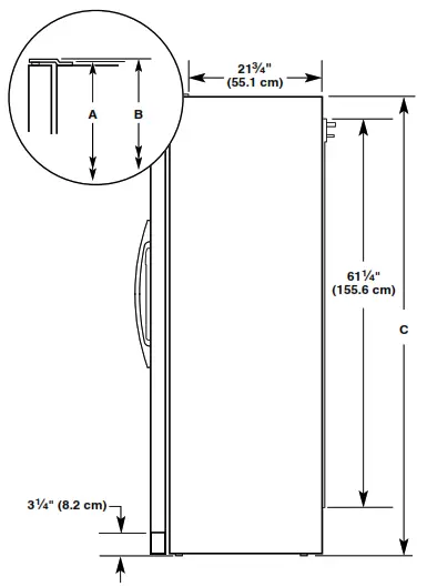 Whirlpool KitchenAid W10706417B side-by-side refrigerator - Side View