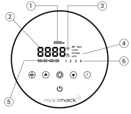 madimack ELITE VS Pool Pump - control panel