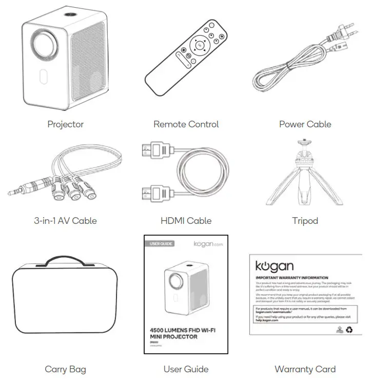 kogan KAM800PRRA 4500 Lumens FHD Wi-Fi Mini Projector - 1