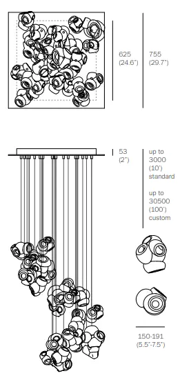 BOCCI 100.28 Hand Blown Glass Pendants - Fig 1
