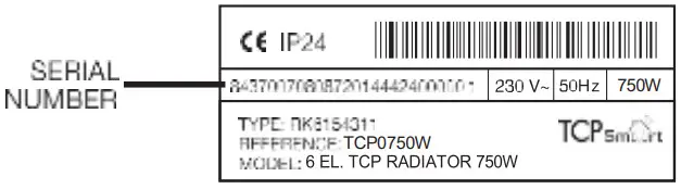 TCP Smart Wall Mounted Smart Wi Fi Digital Oil Filled Electric Radiator - ber code