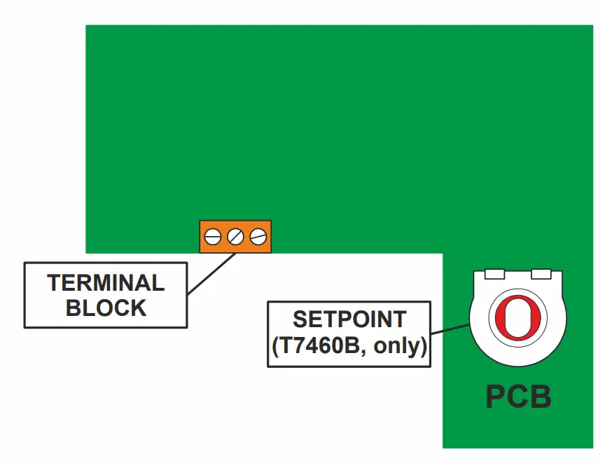 Wiring diagram for T7460A,B Wall Modules