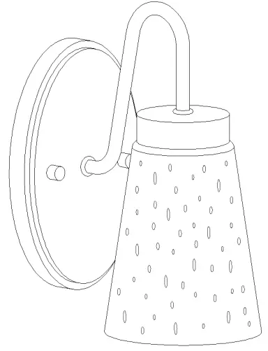 ZEVNI A04723 Cador 9 Inch H Black Wall Sconce -