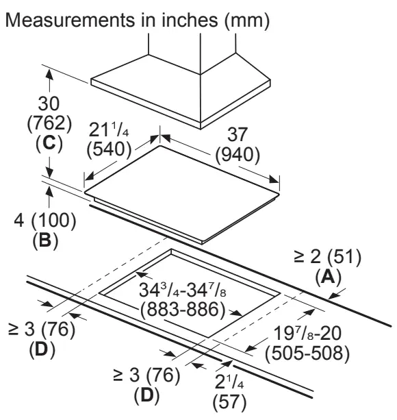 36-inch Electric Cooktop And Cutout Dimensions