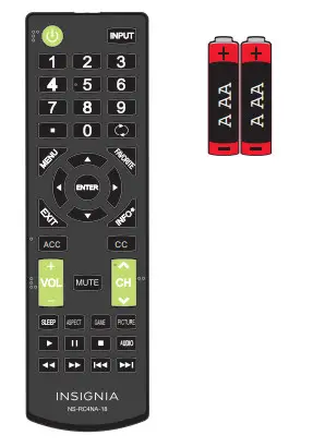 INSIGNIA NS-40D510NA21 40 - remote