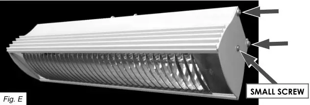 Solaira Cosy Weatherproof Infrared Heaters - removing the three screws