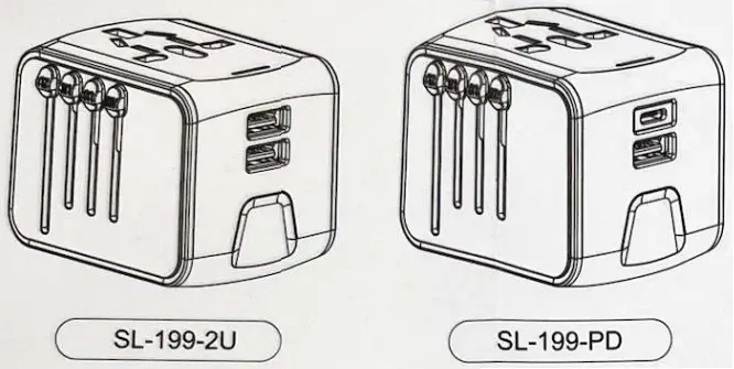 Respshop SL 199 2U Travel LED Power Adapter - Figure 1