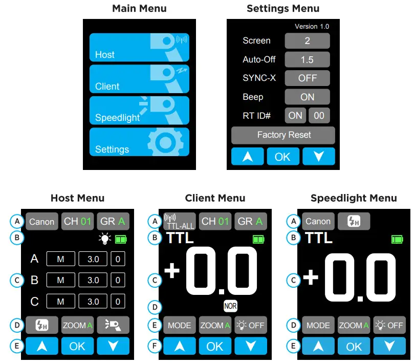 Westcott FJ80 Universal Touchscreen -Menu