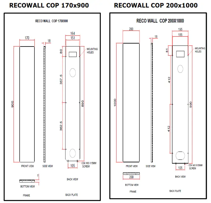 Inditech Online Arkel Cop Dot Touch 170X900 24V Car Operating Panel - MOUNTING DETAILS