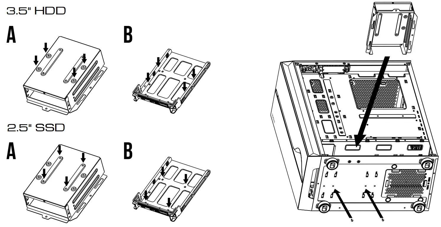 GAMDIAS MARS M1 MID-TOWER PC CASE - HDD
