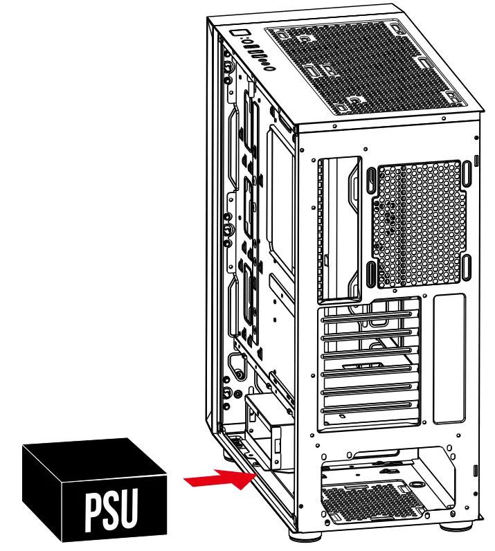 GAMDIAS MARS M1 MID-TOWER PC CASE - PSU
