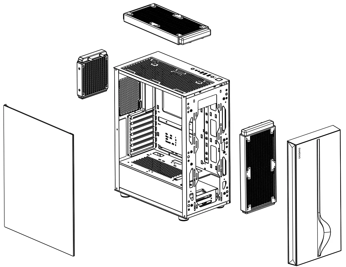 GAMDIAS MARS M1 MID-TOWER PC CASE - RADIATOR