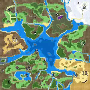 Akamai CELESTIAL HEARTS Worlds Map and Miniguide - World Map