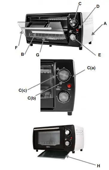 camry CR 6016 Toaster Oven User Manual fig2