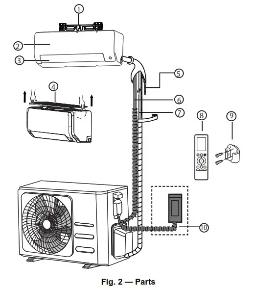 Carrier Ductless Split Unit System 40MAHB- PARTS