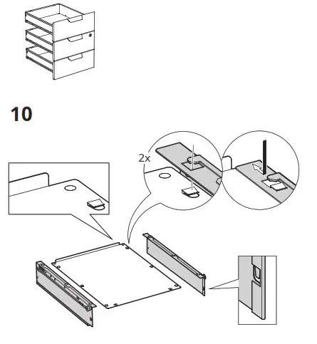 IKEA 604.850.99 TROTTEN Drawer Unit with 3 Drawers- 10