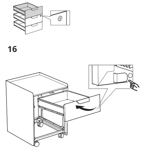IKEA 604.850.99 TROTTEN Drawer Unit with 3 Drawers- 16