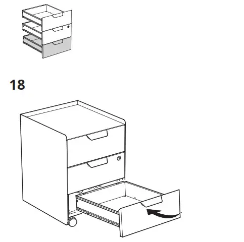 IKEA 604.850.99 TROTTEN Drawer Unit with 3 Drawers- 18