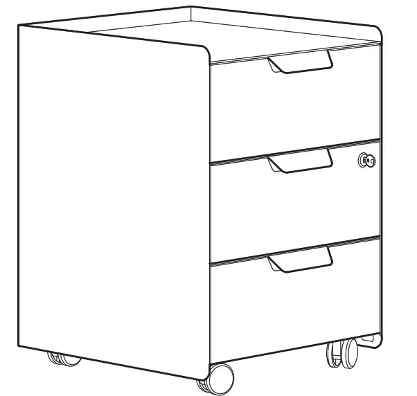 IKEA 604.850.99 TROTTEN Drawer Unit with 3 Drawers