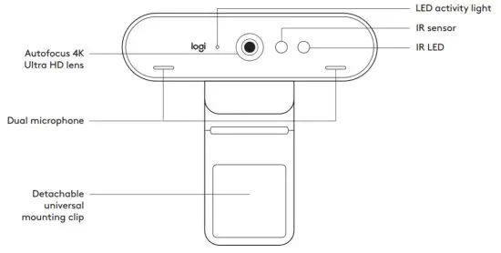 logitech 960 001105 4K Brio Ultra HD Business Webcam - figure 1
