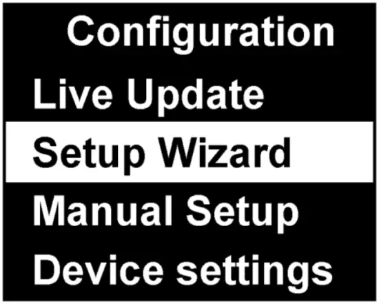 Configuration menus
