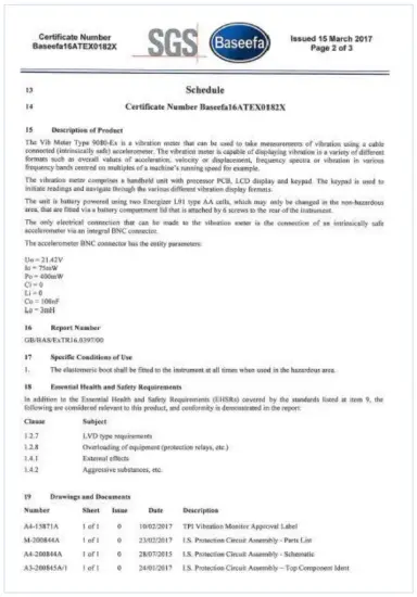 Intrinsic safety certification