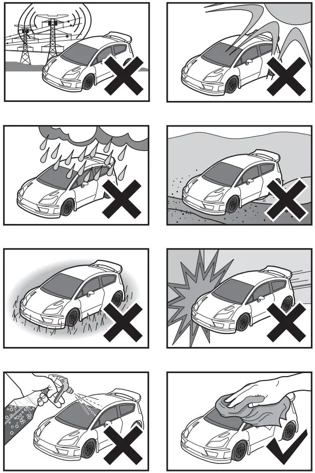 NIKKO 10130 1.16 Racing Series Voiture DE Course User Guide - Warning do not do this