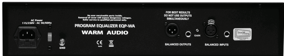 WARM AUDIO EQP WA Tube Amplified Program Equalizer - Connections