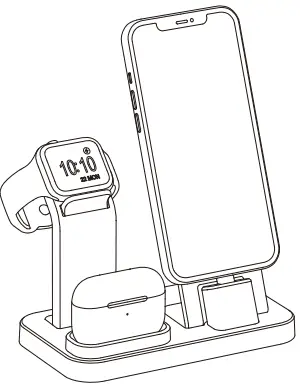 Ubio ST-AB 3-in-1 Wireless Power Charging Station PRO